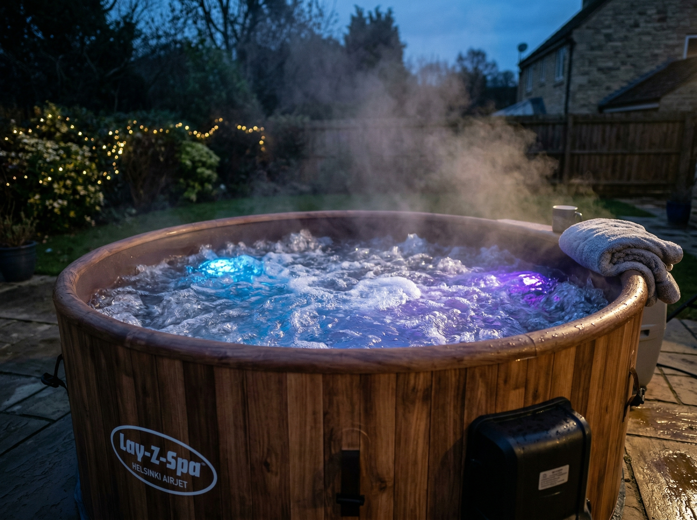 Jets and bubbling water close-up